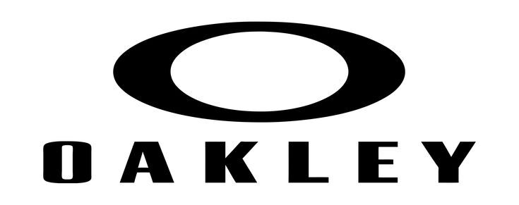 alt="Oakley logo in bold black font with stylized oval symbol"