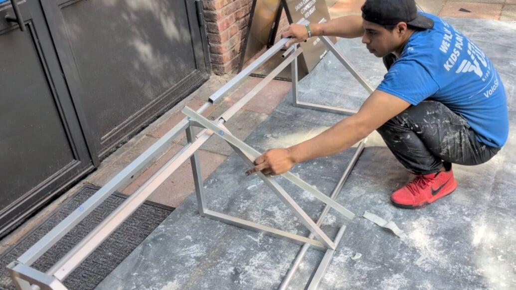 Assempling frame for awning canopy DIY