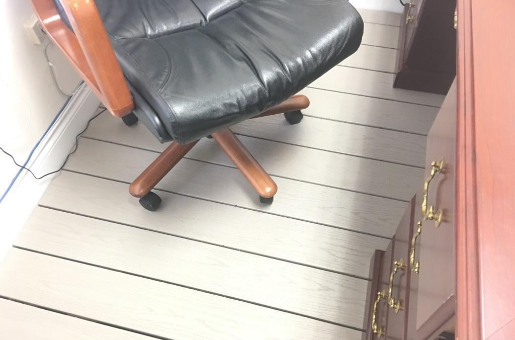AZEK Slate Gray decking - showroom office AZEK Slate Gray decking - showroom office