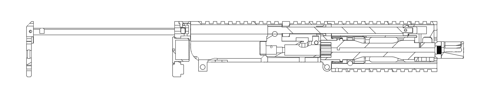 Blecher LLC 1.36 AR Pistol Upper Line Drawing Cross Section