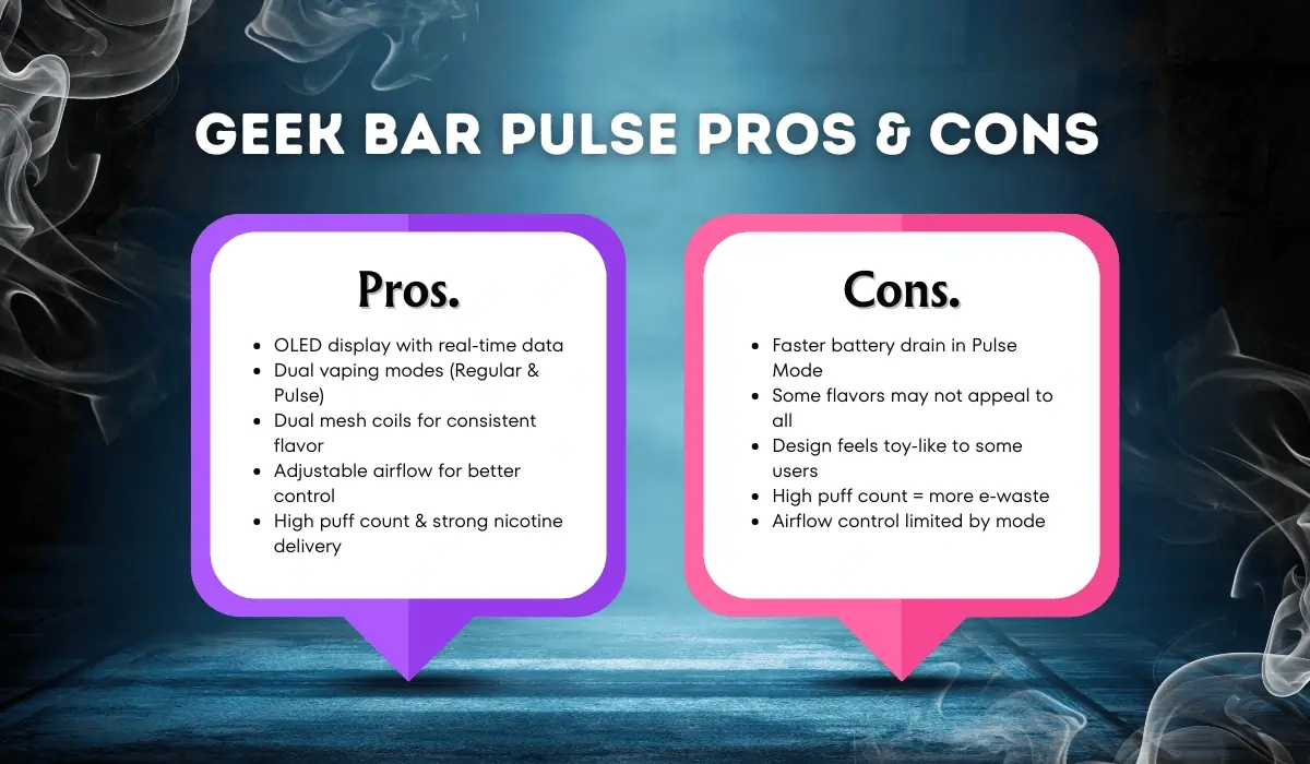 geek bar pros and cons
