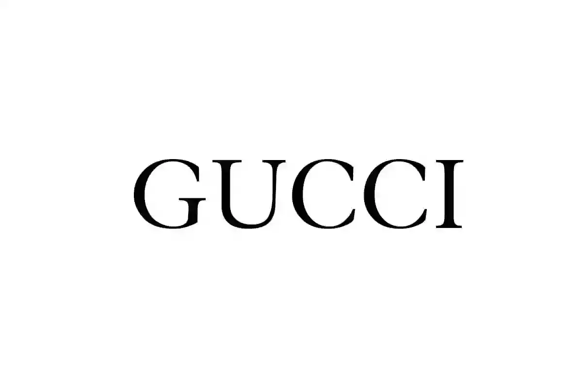Gucci logo in classic serif black font