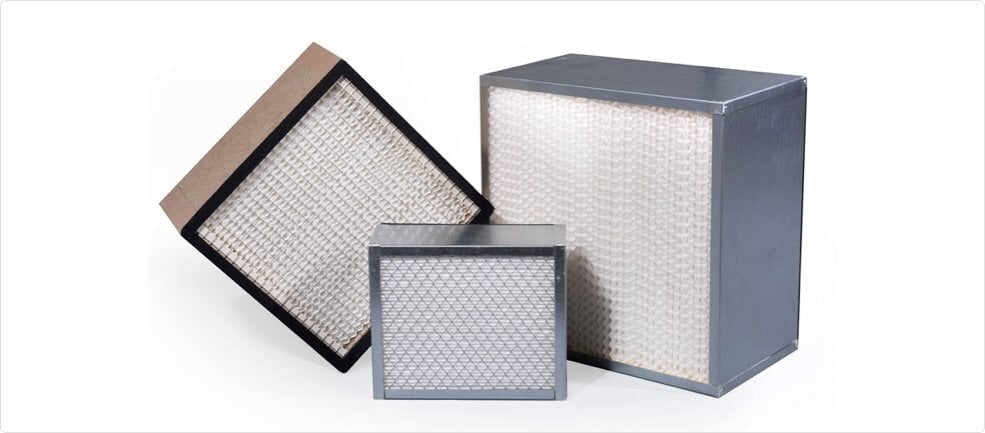 Various types of HEPA filters