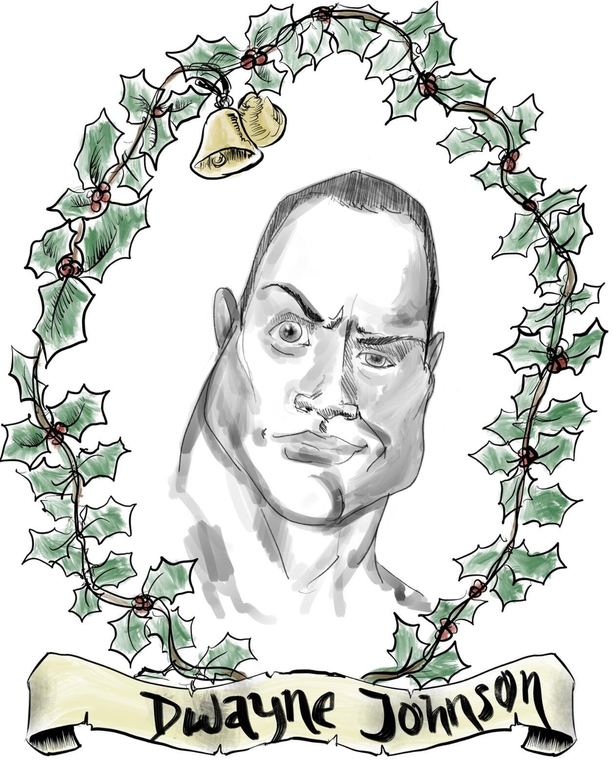Dwayne Johnson caricature