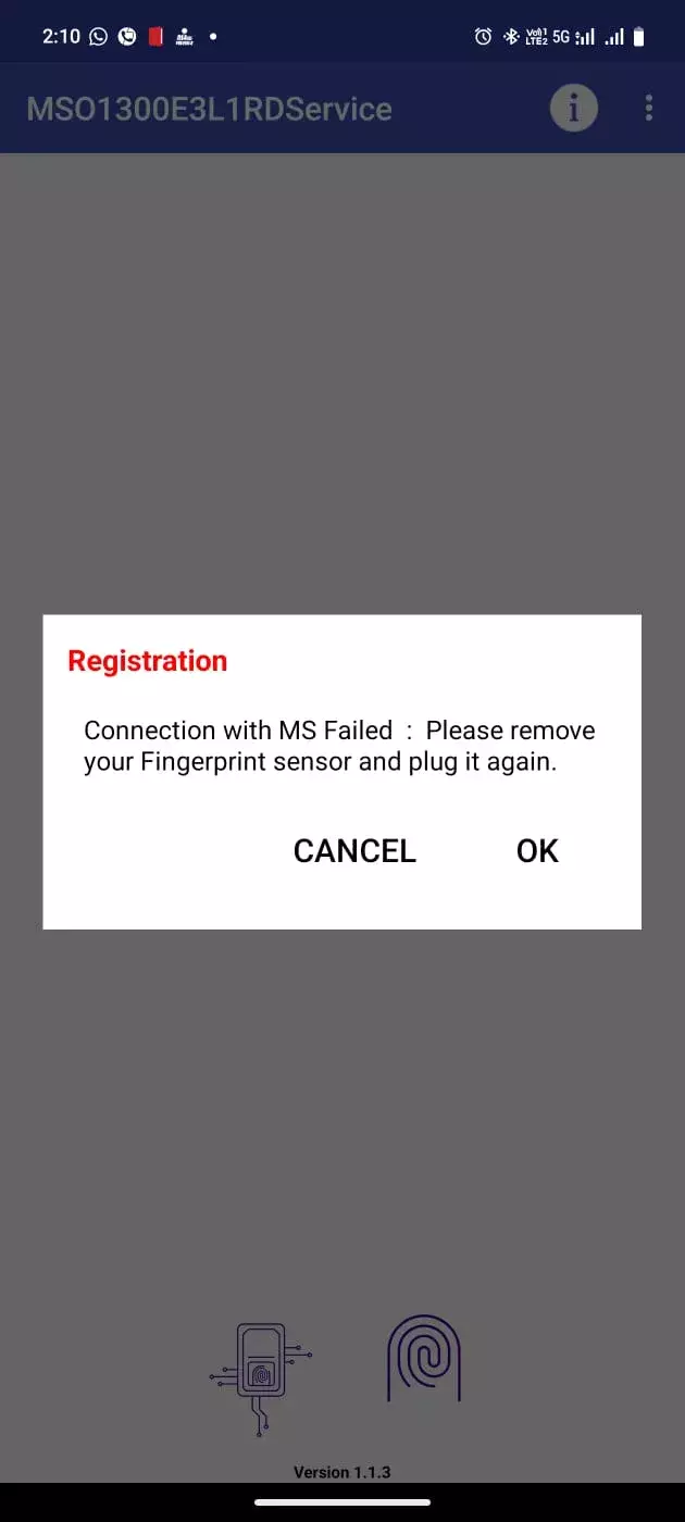 Morpho MS Failed