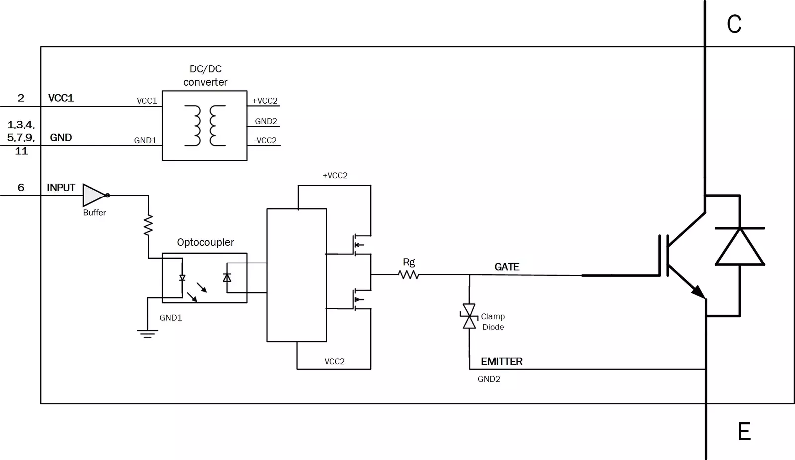 IGBT with gate driver Schematic