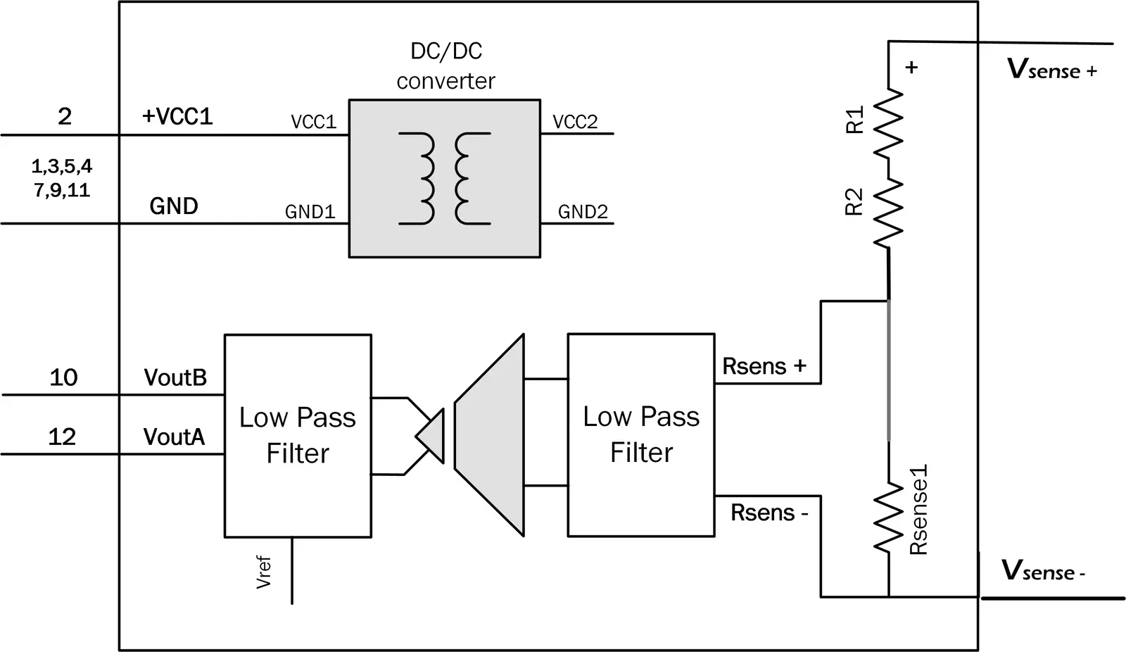 Voltage transducer block diagram 
