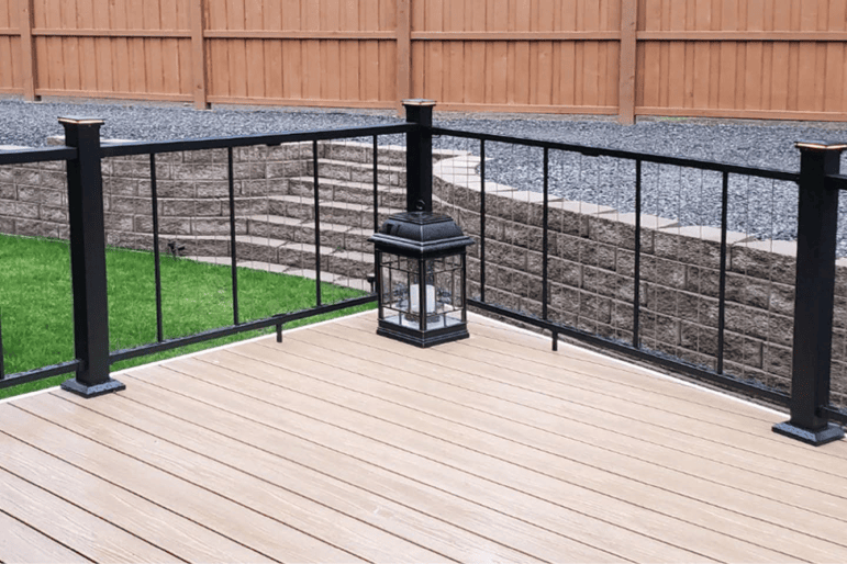 Fortress Traditional Aluminum Railing Al13Home with Drink Rail