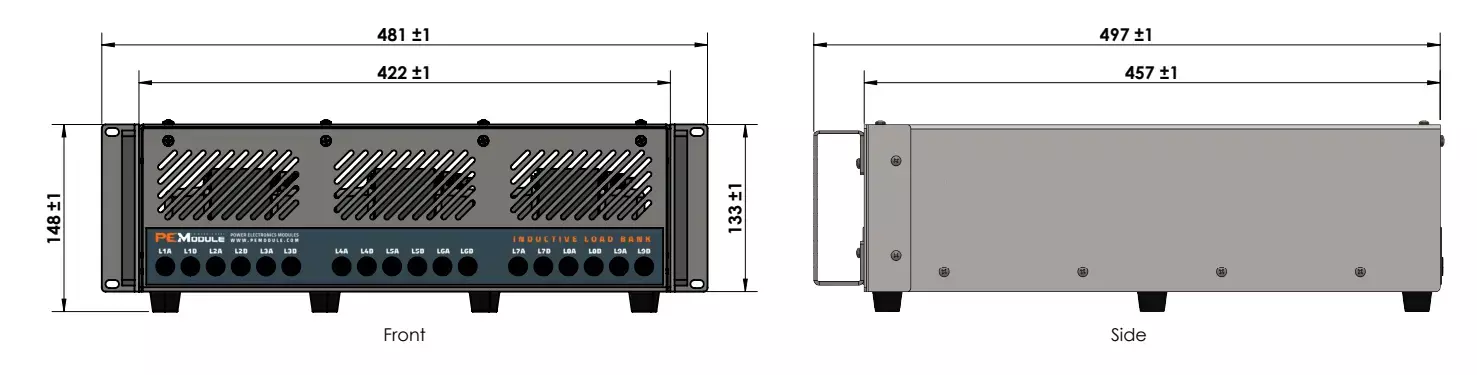 Rack mount Inductive 9 dimension 