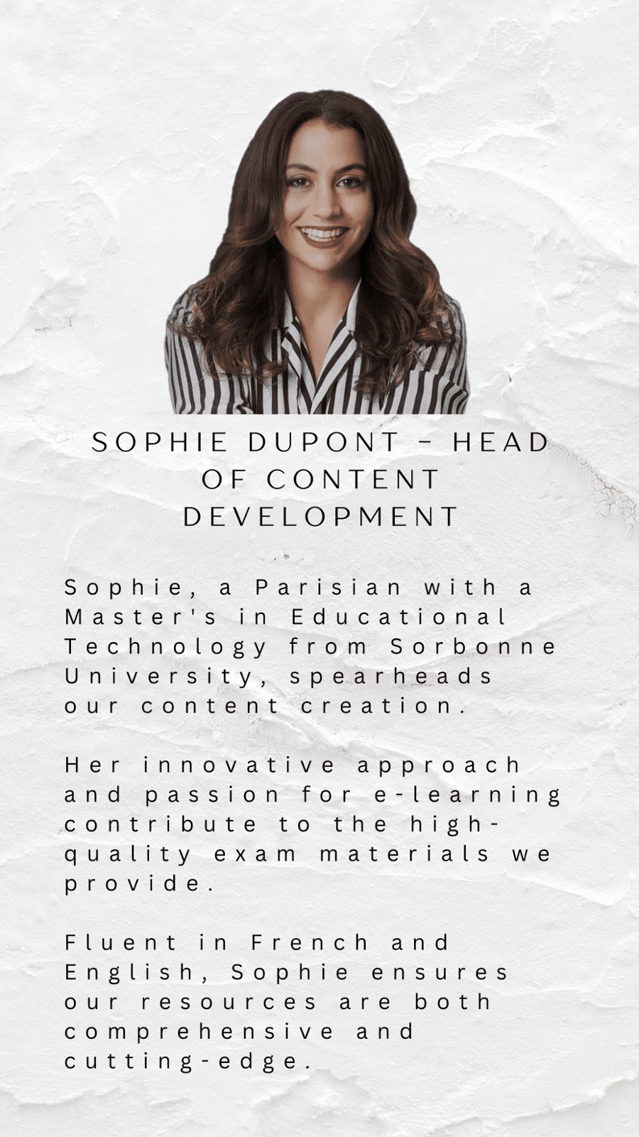 Sophie Dupont - Head of Content Development