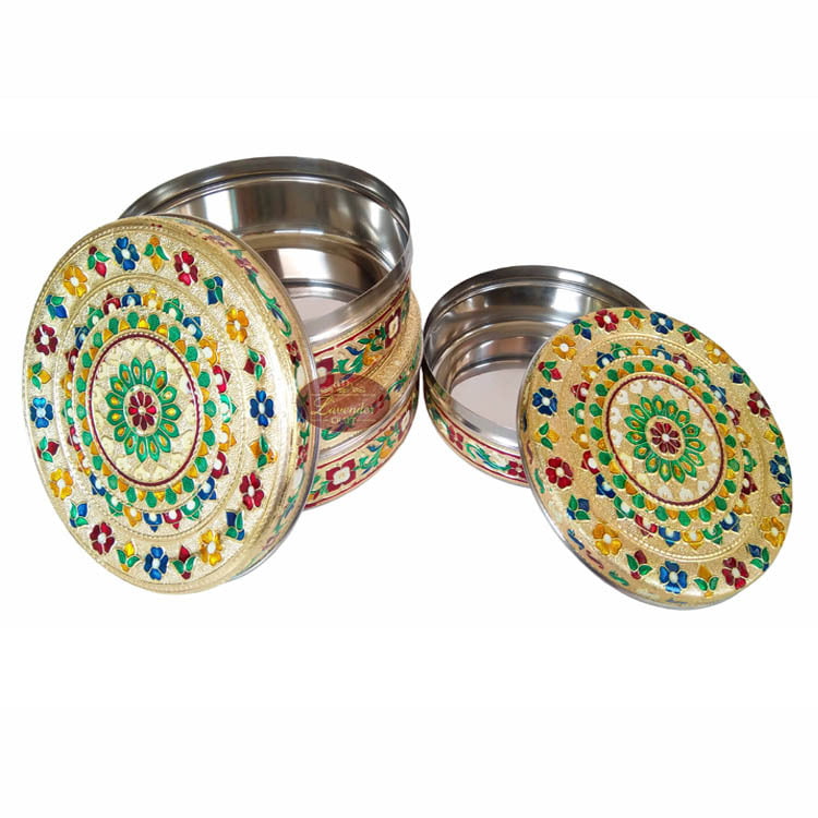 Meenakari Steel Container