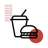 Icon of a takeout bag representing fast-casual and ghost kitchen POS systems Icon of a takeout bag representing fast-casual and ghost kitchen POS systems