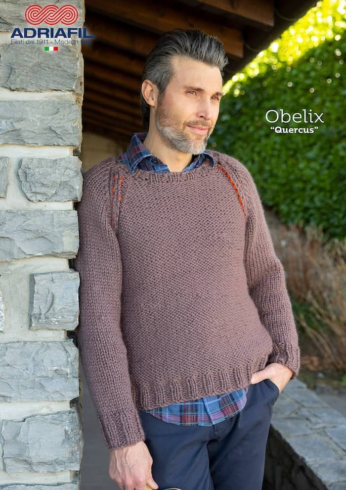 Maglione da uomo con lana grossa Adriafil Obelix