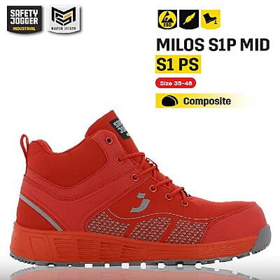 รองเท้าเซฟตี้ Safety Jogger  รุ่น MILOS รองเท้านิรภัย รองเท้าหัวเหล็ก รองเท้าหุ้มส้น รองเท้ากันลื่น