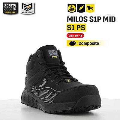 รองเท้าเซฟตี้ Safety Jogger  รุ่น MILOS รองเท้านิรภัย รองเท้าหัวเหล็ก รองเท้าหุ้มส้น รองเท้ากันลื่น