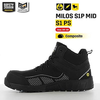 รองเท้าเซฟตี้ Safety Jogger  รุ่น MILOS รองเท้านิรภัย รองเท้าหัวเหล็ก รองเท้าหุ้มส้น รองเท้ากันลื่น