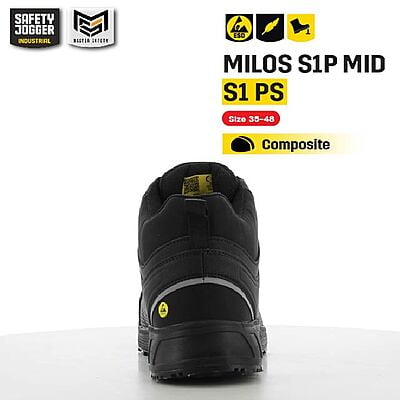 รองเท้าเซฟตี้ Safety Jogger  รุ่น MILOS รองเท้านิรภัย รองเท้าหัวเหล็ก รองเท้าหุ้มส้น รองเท้ากันลื่น