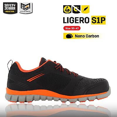 รองเท้าเซฟตี้ Safety Jogger  รุ่น LIGERO รองเท้านิรภัย รองเท้าหัวเหล็ก รองเท้ากันลื่น รองเท้าผ้าใบ