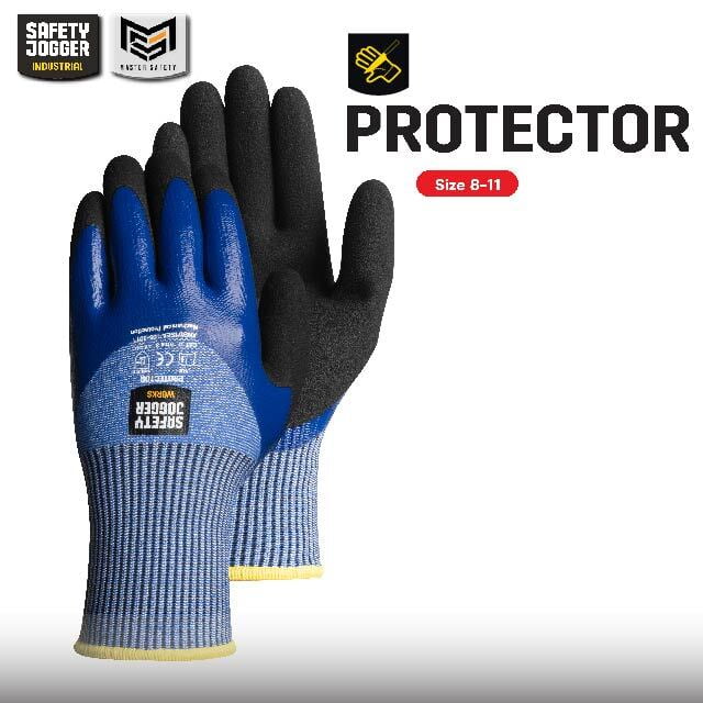 ถุงมือกันบาด Safety Jogger รุ่น PROTECTOR ถุงมือช่าง ถุงมือเซฟตี้ ถุงมือทำงาน ถุงมือเคลือบพียู