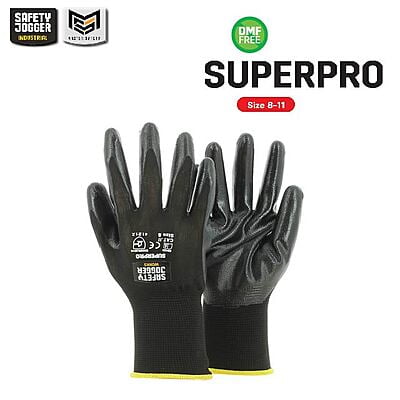 ถุงมือช่าง Safety Jogger รุ่น SUPERPRO ถุงมือชุบยาง ถุงมือเซฟตี้ ถุงมือทำงาน ถุงมือเคลือบพียู