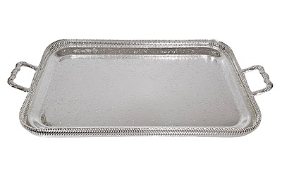 Queen Anne Large Oblong 24" Gallery Tray English Silver Plate NO FEET (Tarnish Resistant). SKU #: 0/6340. Queen Anne Large Oblong 24" Gallery Tray English Silver Plate NO FEET (Tarnish Resistant). SKU #: 0/6340.