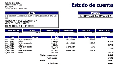 Estado De Cuenta Con Totales X Concepto