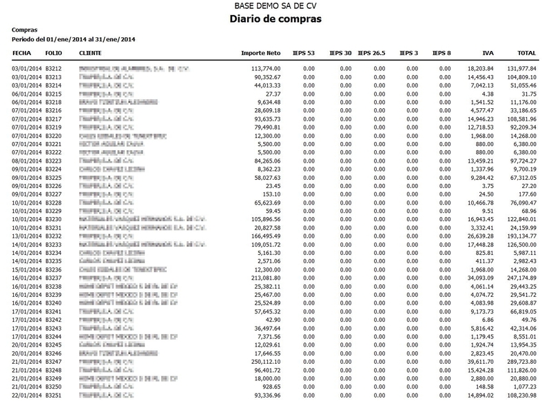 Diario De Compras Con Impuestos Desglosados Diario De Compras Con Impuestos Desglosados