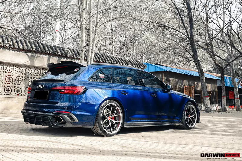 2017–2024 Audi RS4 B9 BKSS Style Rear Diffuser with Winglets | Aerodynamic and LED Upgrade