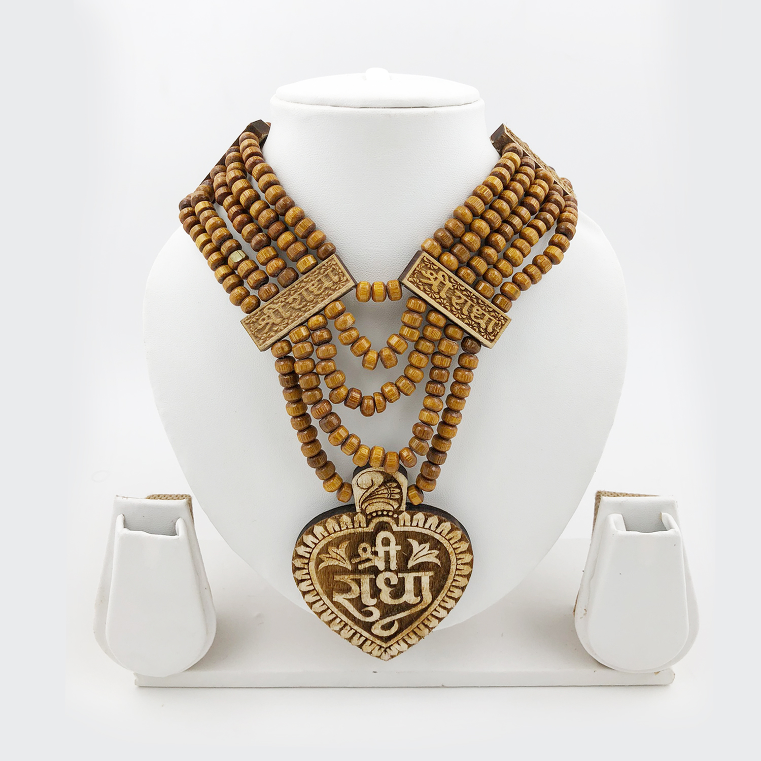 Mala 5-Strand with Heart-Shaped Shri Radha Pendant Mala 5-Strand with Heart-Shaped Shri Radha Pendant