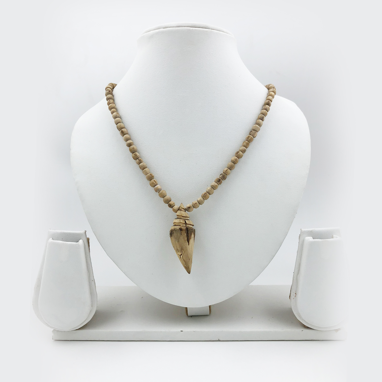 Original Tulsi Mala with Shankh Handicraft Pendant (Round-Small Size Beads) Original Tulsi Mala with Shankh Handicraft Pendant (Round-Small Size Beads)