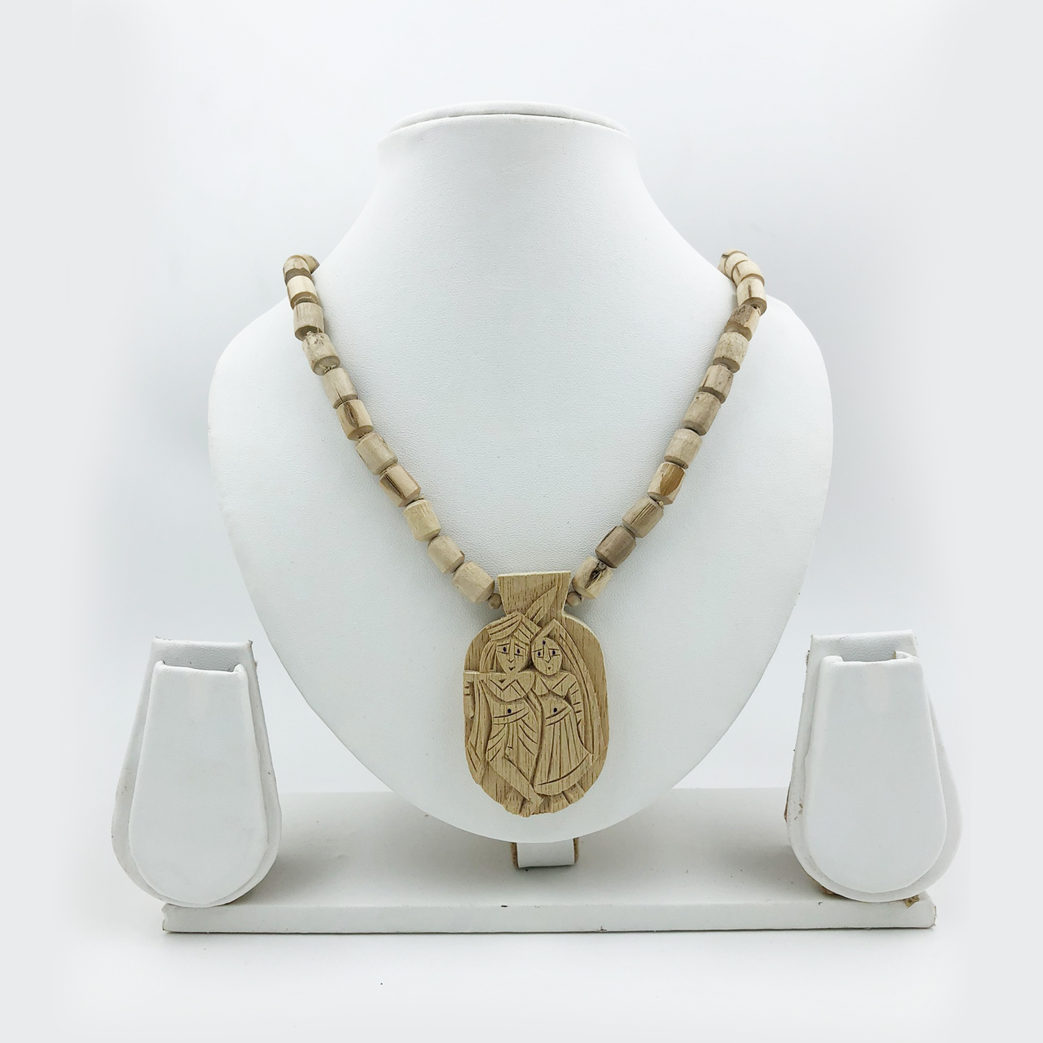 Original Tulsi Mala with Radha Krishna Shaped Handicraft Pendant Original Tulsi Mala with Radha Krishna Shaped Handicraft Pendant