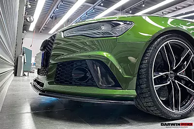 Audi RS6 Avant Carbon Fiber Front Bumper Caps | CFRP Aero Accents Audi RS6 Avant Carbon Fiber Front Bumper Caps | CFRP Aero Accents