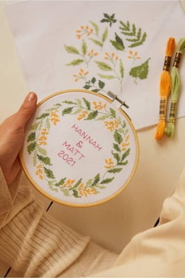 Foglie Delicate Duo Kit punto croce - DMC Mindful Making Foglie Delicate Duo Kit punto croce - DMC Mindful Making