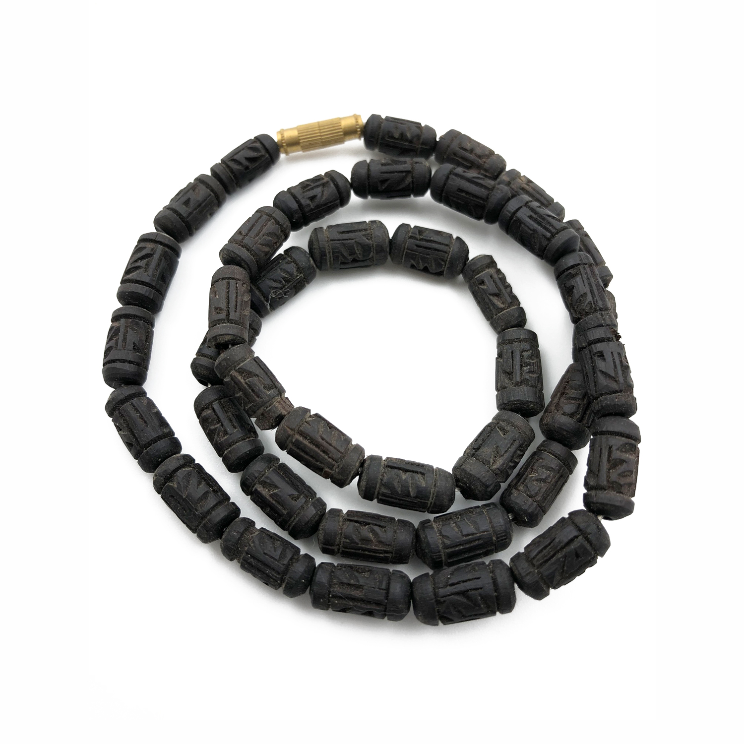 Tulsi Black Long Beads with Engraved Radha Name Handicraft Mala Tulsi Black Long Beads with Engraved Radha Name Handicraft Mala