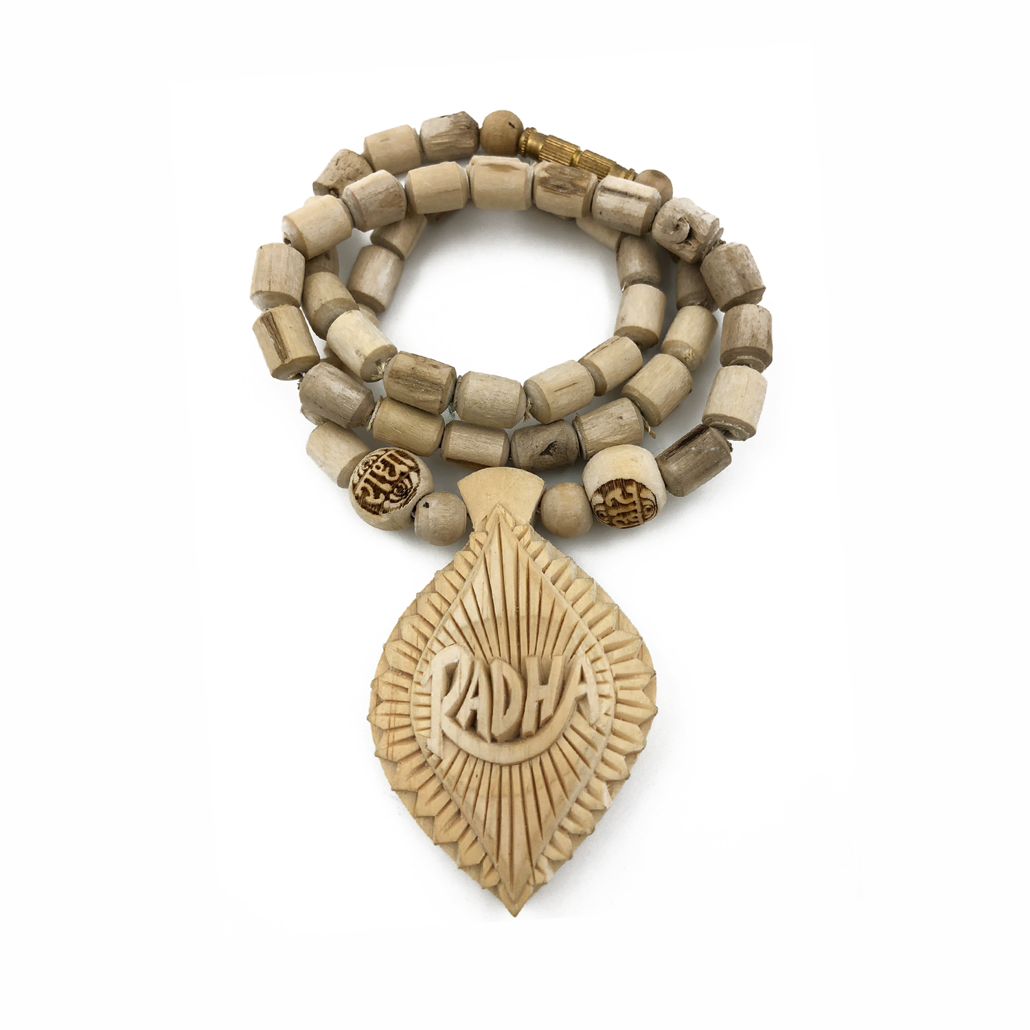 Original Tulsi Mala with Radha-Shankha Shaped Handicraft Pendant Original Tulsi Mala with Radha-Shankha Shaped Handicraft Pendant