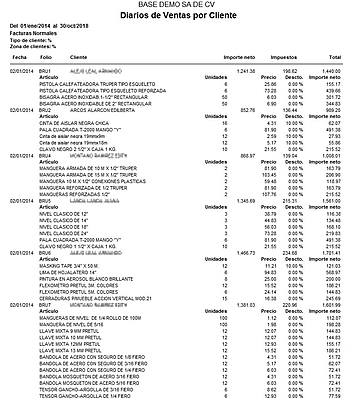 Diario De Ventas Facturas Filtrado Por Clientes