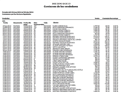 Comisiones De Los Vendedores Ve Con Fecha Ult Pago
