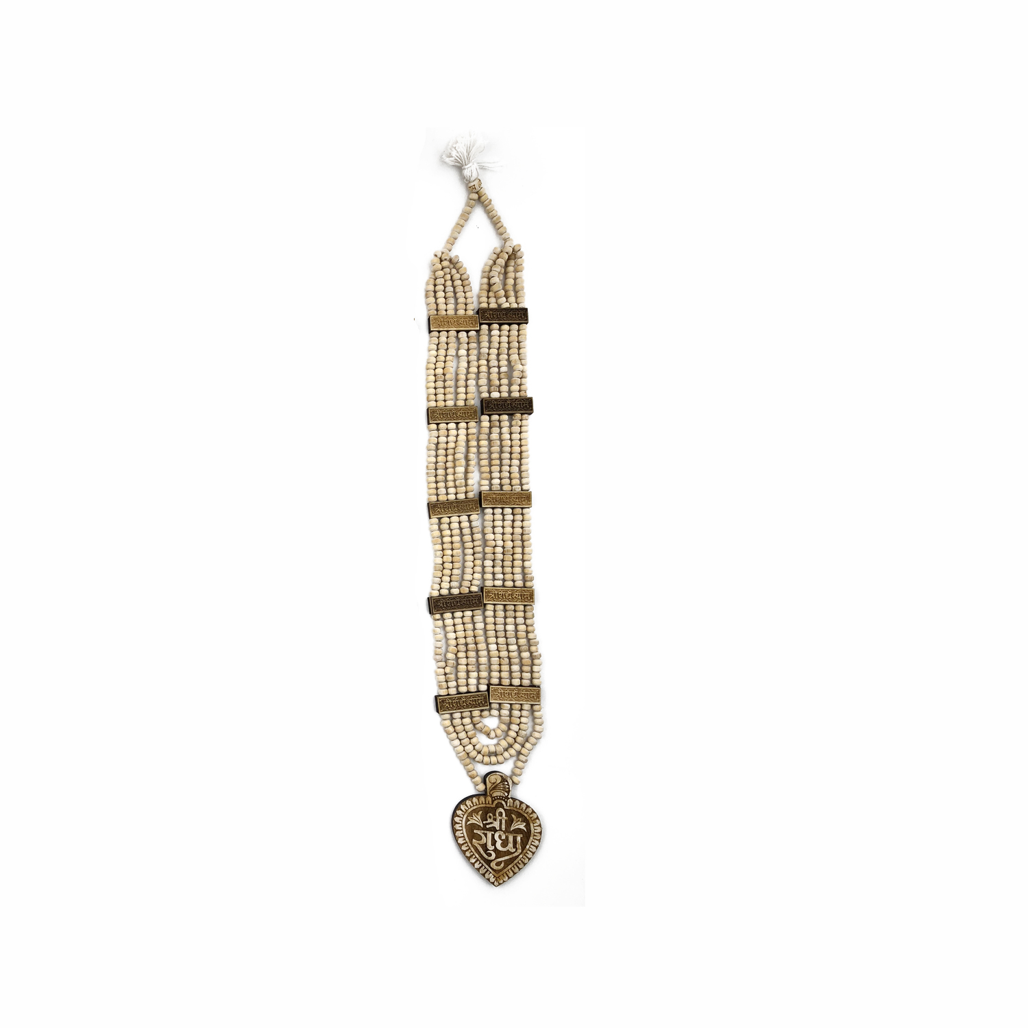 Mala 5-Strand with Heart-Shaped Shri Radha Pendant (Bright) Mala 5-Strand with Heart-Shaped Shri Radha Pendant (Bright)
