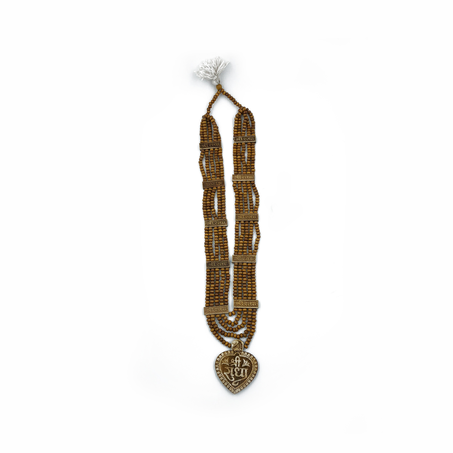 Mala 5-Strand with Heart-Shaped Shri Radha Pendant Mala 5-Strand with Heart-Shaped Shri Radha Pendant