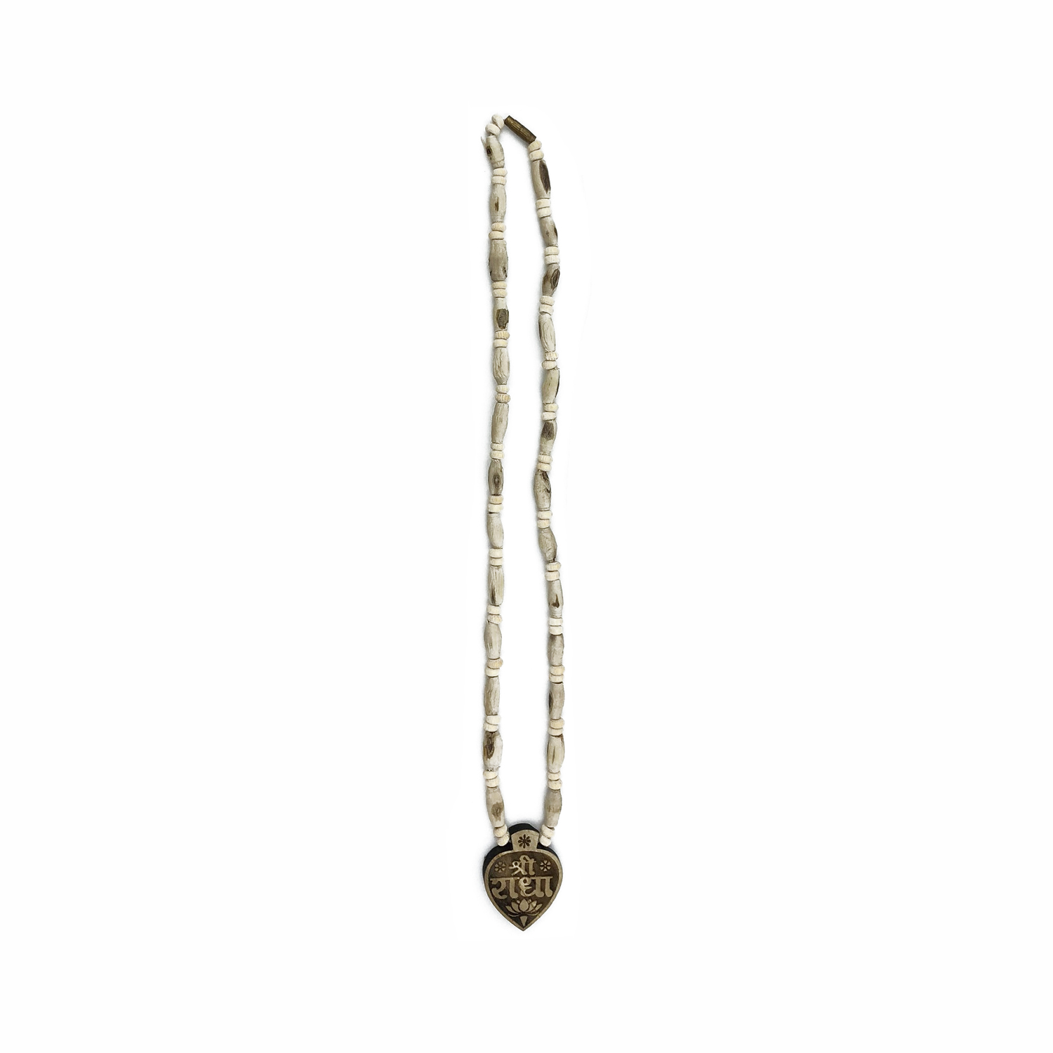 Mala with Heart-Shaped Shri Radha Pendant Mala with Heart-Shaped Shri Radha Pendant