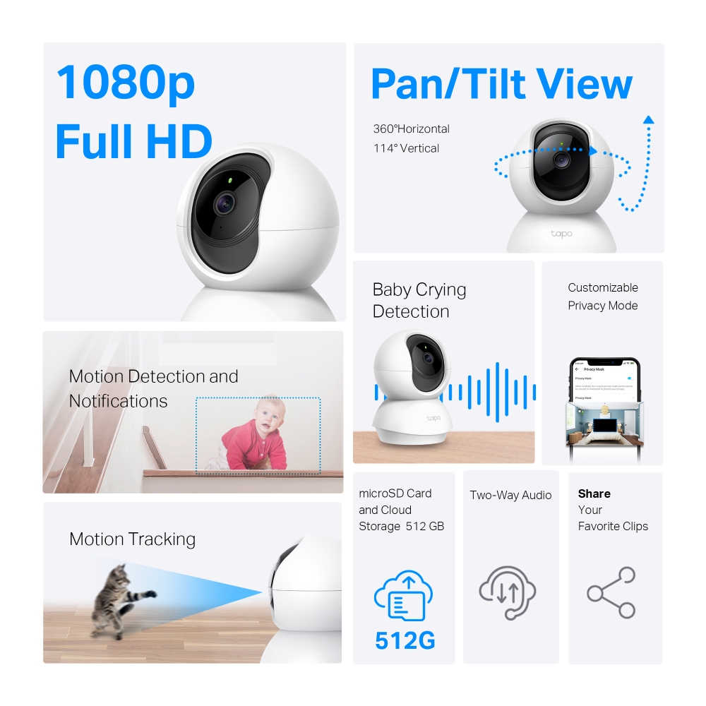 TP-Link Camera Pan/Tilt Home Security Wi-Fi Camera