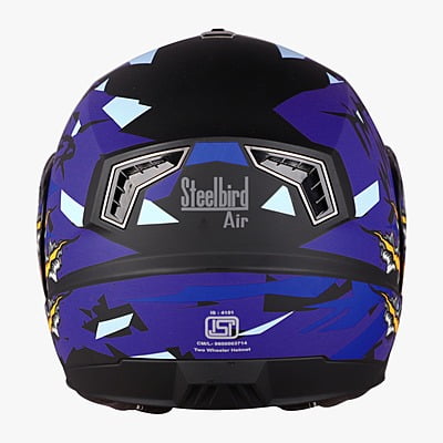 STEELBIRD SBA-7 ISS WINNER MATT BLACK/FLUO BLUE C/V (M)