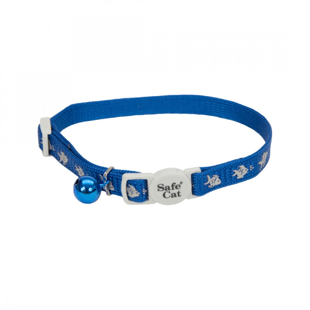 Coastal 3 And Safe Cat Reflective Snag Proof. Nylon Adj.Break Away Collar Fish Blue Coastal 3 And Safe Cat Reflective Snag Proof. Nylon Adj.Break Away Collar Fish Blue