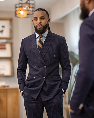 The Blue Pinstripe Suit