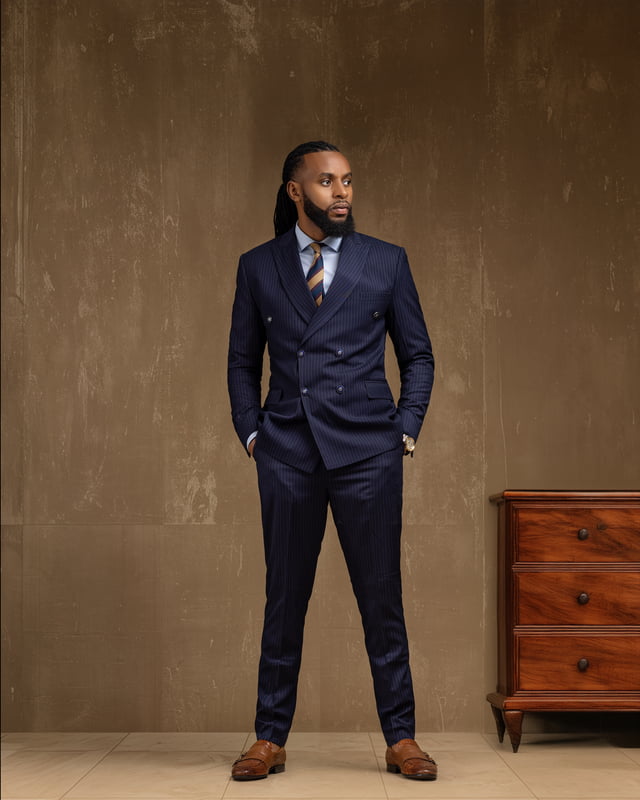 The Blue Pinstripe Suit