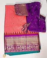 C242: Ready To Ship Beautiful Gadwal Silk Saree With Stitched Blouse