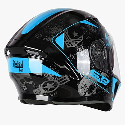STEELBIRD SBA-21 COMBAT MATT BLACK/BLUE C/V (M)