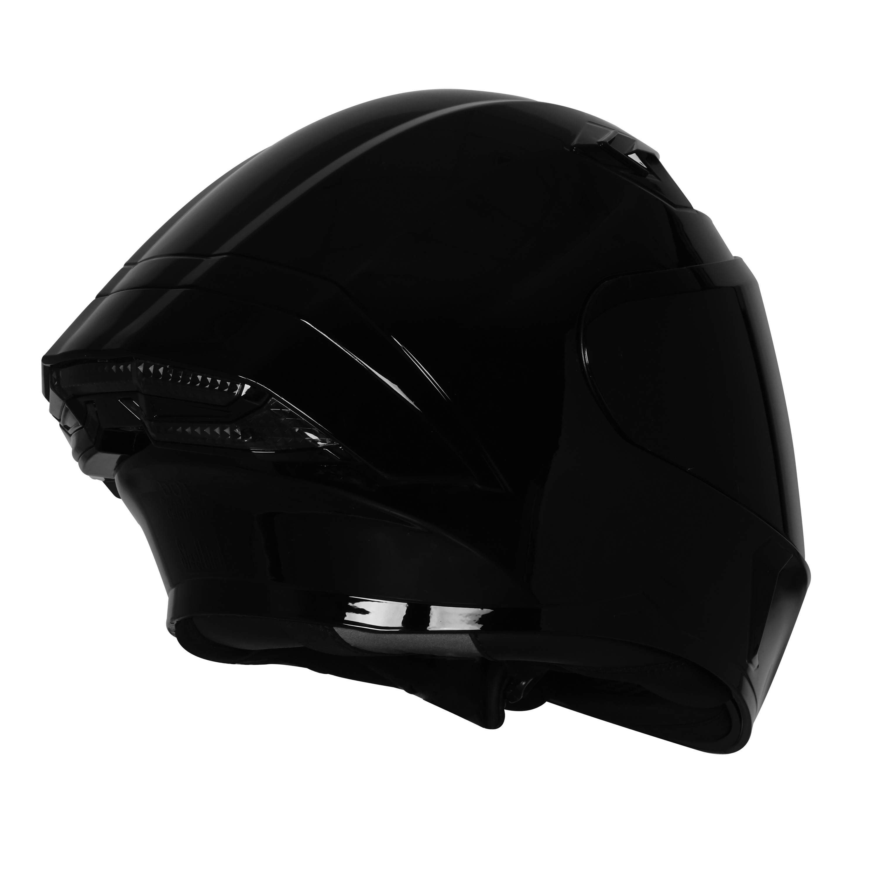 STEELBIRD SBA-11 TORNADO ISS GLOSSY SIGNATURE BLACK C/V 580 MM WITH EXTRA SMOKE VISOR-DOT CERTIFIED
