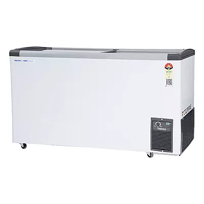 The anti-corrosive body and premium finish of the Voltas 326 Litres 5 Star freezer.
