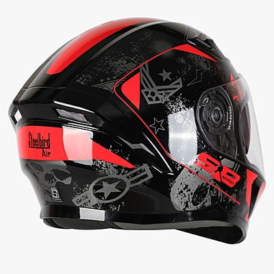 STEELBIRD SBA-21 COMBAT MATT BLACK/RED C/V (L)